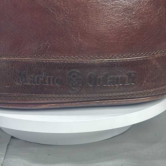 (E4)Marino Orlandi Vintage shoulder bag in caramel-colored leather, made Italy - Picture 2 of 16
